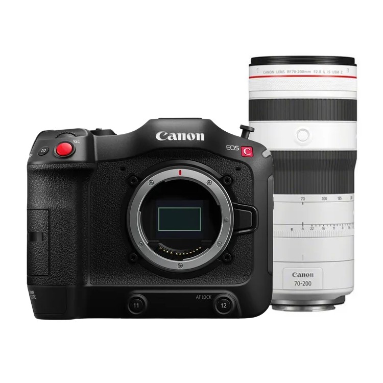 Canon EOS C70 Body + RF 70-200mm F/2.8L IS USM Z - White