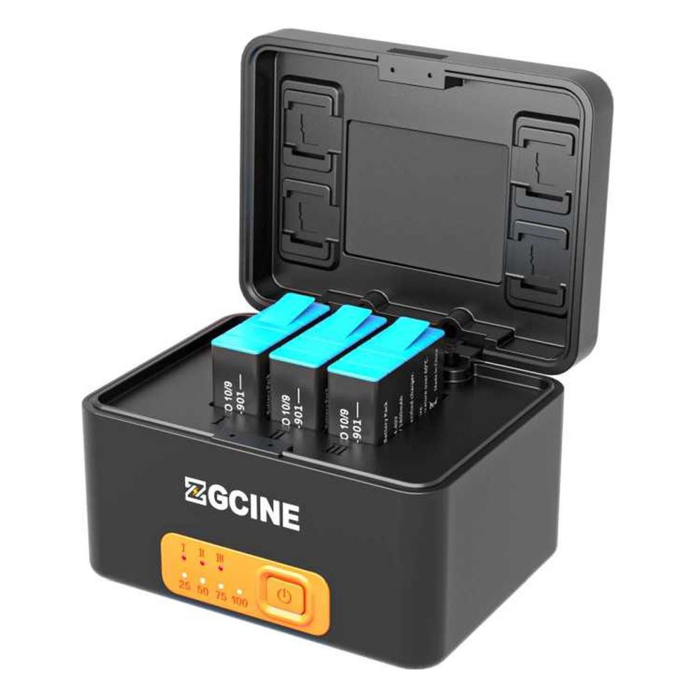 ZGCINE GoPro Akku-Ladecase + 3x 901 Akku