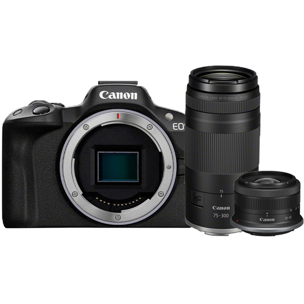 Canon EOS R50 + RF-s 18-45 + RF 75-300 mm Doppelzoom-Kit
