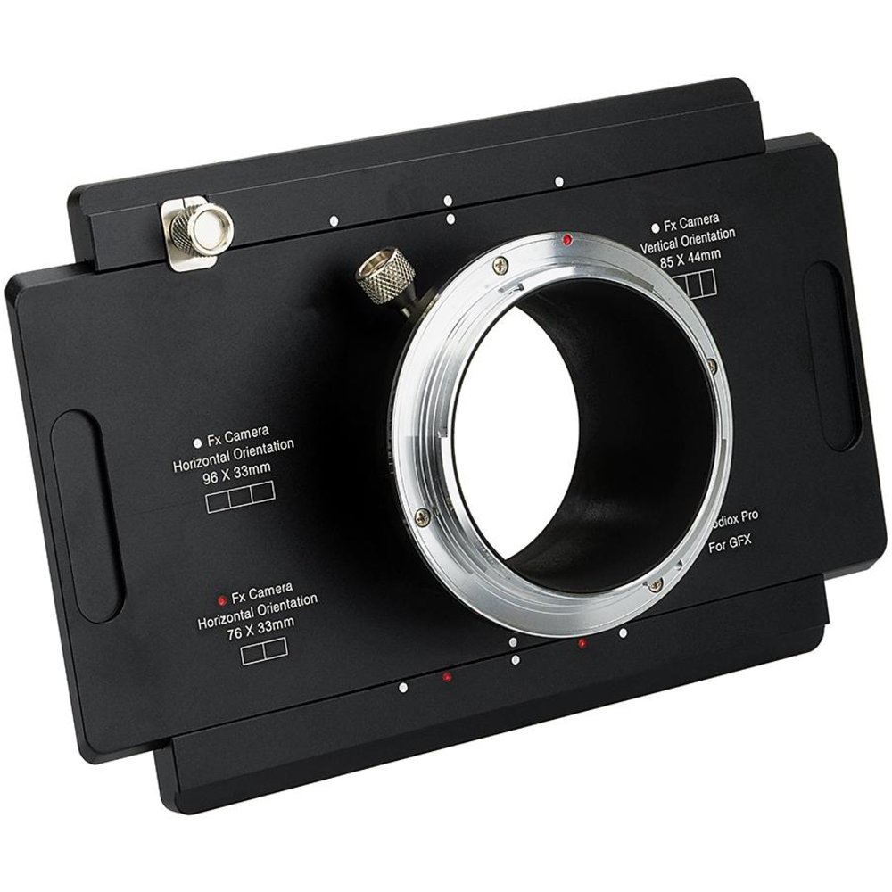 Fotodiox Pro Lens Mount, Fujifilm G-Mount GFX Back to Large Format Kameras mit 4x5-View und Graflok Rear Standard (mit Shift/Stitch-Adapter) (4x5-GFX-Pro)