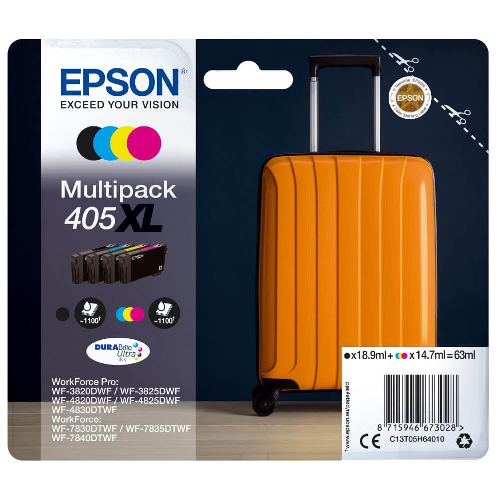 Epson multipack 4-Farben 405XL DURABrite Ultra Tinte