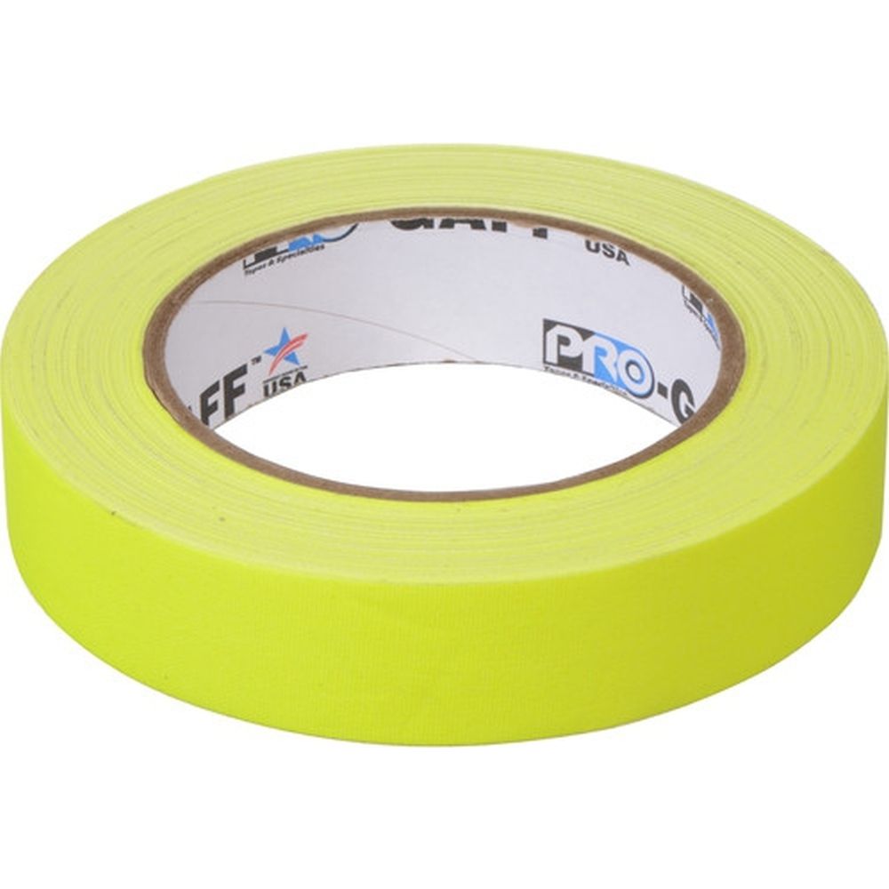 Pro Tapes Pro Gaff 24 mm x 22,8 m Gewebeklebeband, fluoreszierend gelb