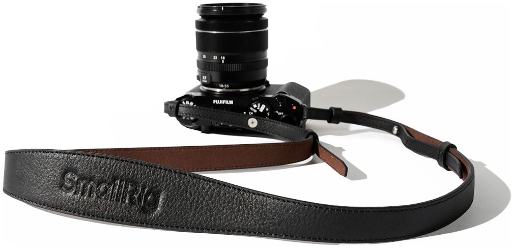 SmallRig 5208 Universeller Kamera-Schultergurt aus Leder (schwarz)